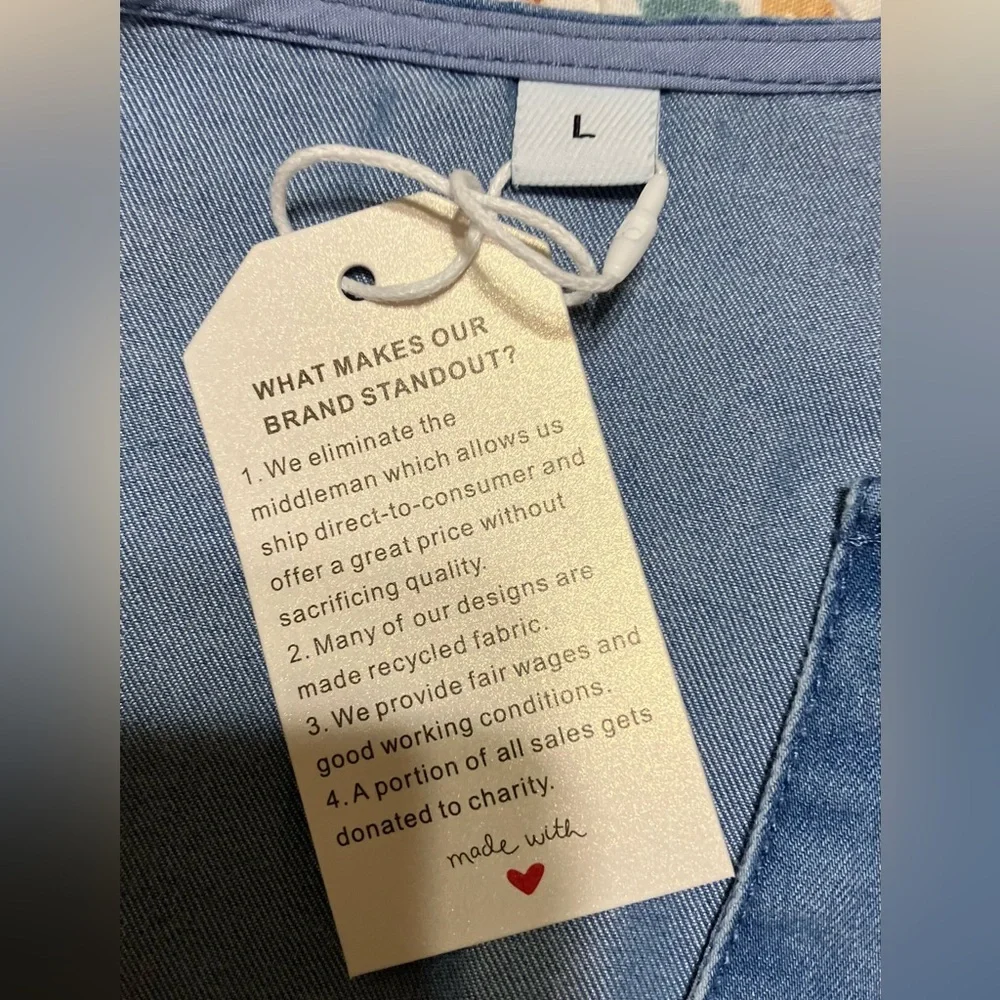 NWT!  Denim Blue Women's Cold Solder Top - Picture 4 of 7